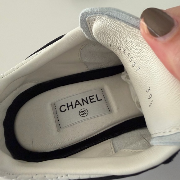 CHANEL Women’s Black, Navy, and White Sneakers - Picture 6 of 9